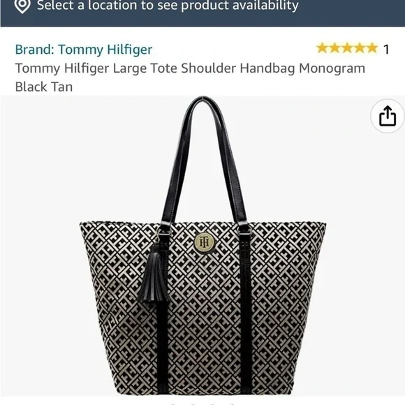 tommy Hilfiger Large Tote Shoulder Handbag Purse Blue - Picture 3 of 10